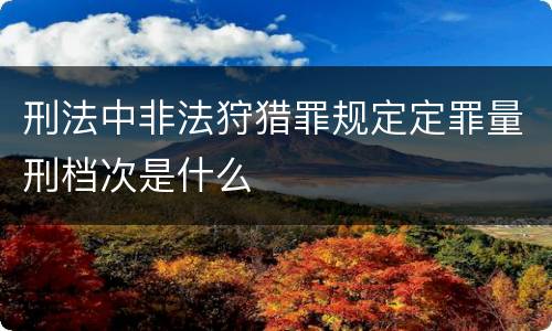 刑法中非法狩猎罪规定定罪量刑档次是什么