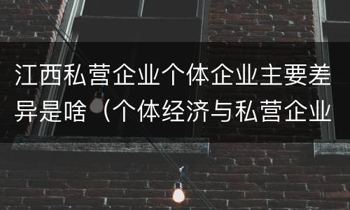 江西私营企业个体企业主要差异是啥（个体经济与私营企业的区别）
