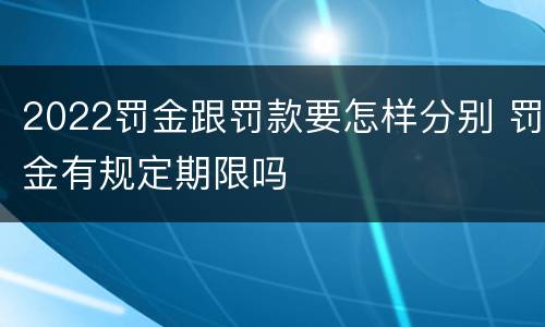 2022罚金跟罚款要怎样分别 罚金有规定期限吗