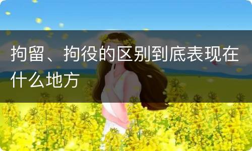 拘留、拘役的区别到底表现在什么地方