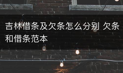 吉林借条及欠条怎么分别 欠条和借条范本