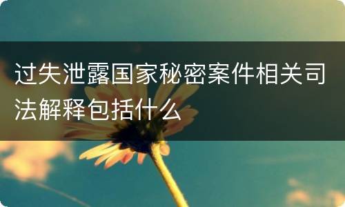 过失泄露国家秘密案件相关司法解释包括什么