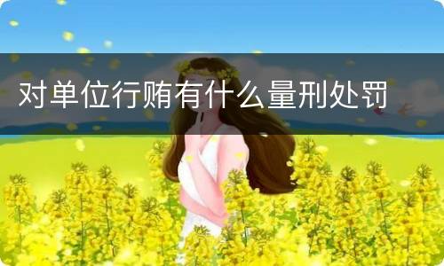对单位行贿有什么量刑处罚