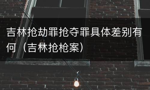 吉林抢劫罪抢夺罪具体差别有何（吉林抢枪案）