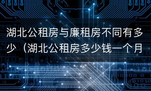 湖北公租房与廉租房不同有多少（湖北公租房多少钱一个月）