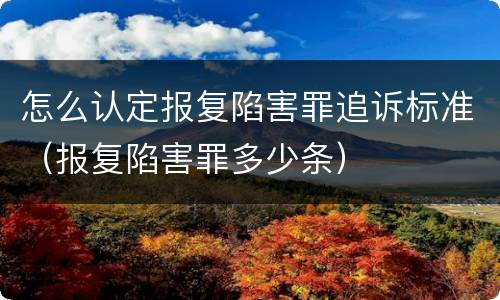 怎么认定报复陷害罪追诉标准（报复陷害罪多少条）
