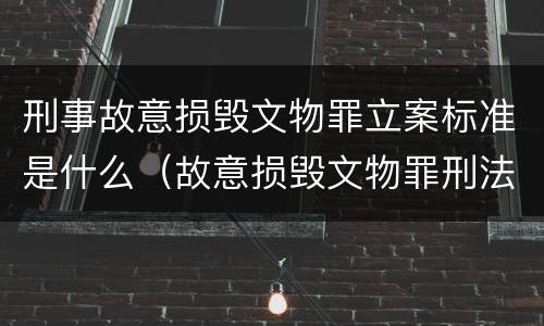 刑事故意损毁文物罪立案标准是什么（故意损毁文物罪刑法）
