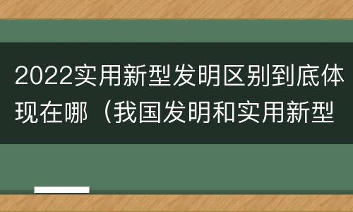 2022实用新型发明区别到底体现在哪（我国发明和实用新型的标准）