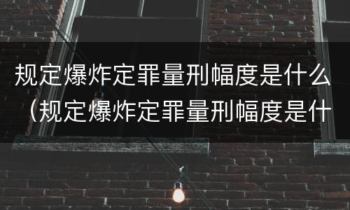 规定爆炸定罪量刑幅度是什么（规定爆炸定罪量刑幅度是什么标准）