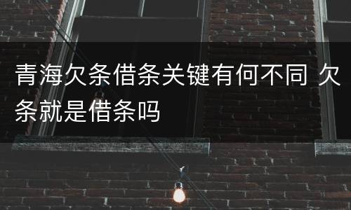 青海欠条借条关键有何不同 欠条就是借条吗