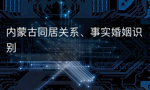 内蒙古同居关系、事实婚姻识别