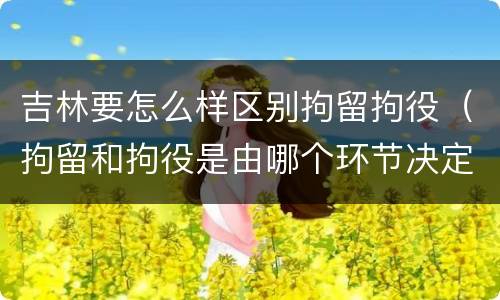 吉林要怎么样区别拘留拘役（拘留和拘役是由哪个环节决定）