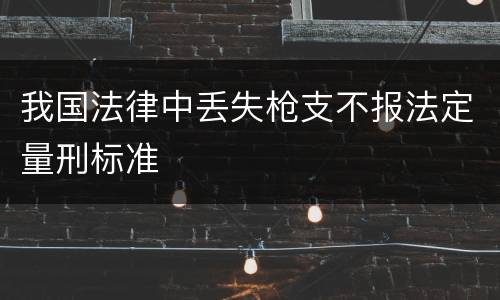 我国法律中丢失枪支不报法定量刑标准