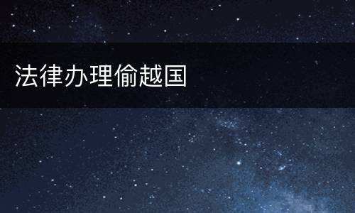 法律办理偷越国