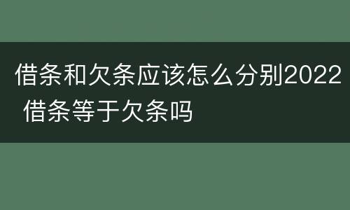 借条和欠条应该怎么分别2022 借条等于欠条吗