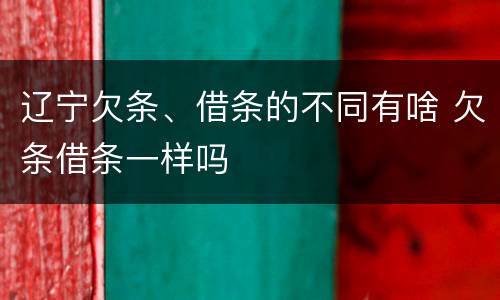 辽宁欠条、借条的不同有啥 欠条借条一样吗