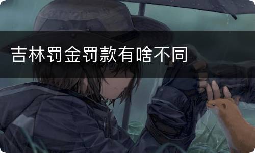 吉林罚金罚款有啥不同