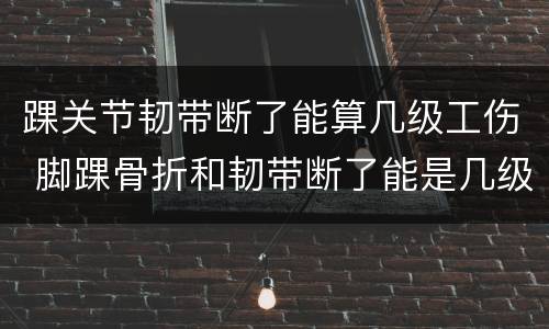 踝关节韧带断了能算几级工伤 脚踝骨折和韧带断了能是几级伤残