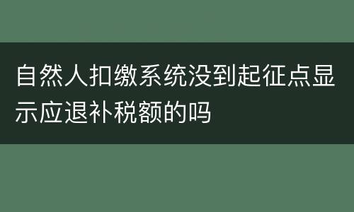 自然人扣缴系统没到起征点显示应退补税额的吗