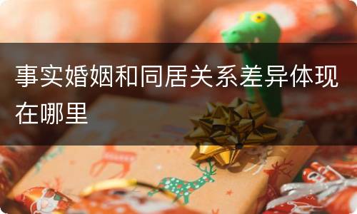 事实婚姻和同居关系差异体现在哪里