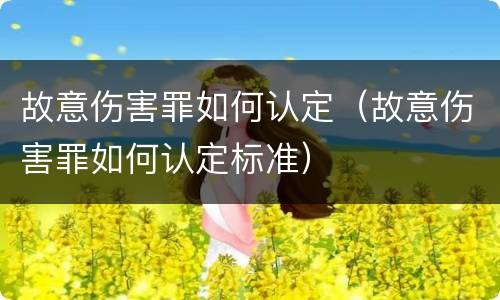 故意伤害罪如何认定（故意伤害罪如何认定标准）