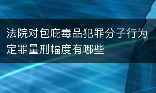 法院对包庇毒品犯罪分子行为定罪量刑幅度有哪些