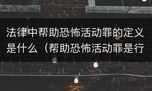 法律中帮助恐怖活动罪的定义是什么（帮助恐怖活动罪是行为犯吗）