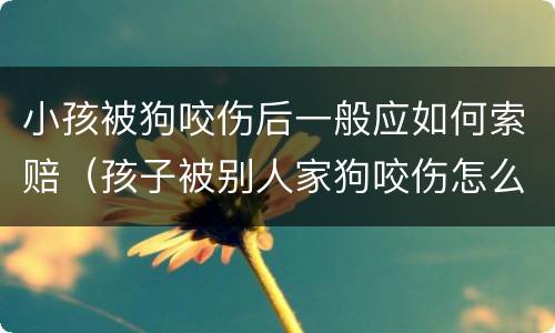 小孩被狗咬伤后一般应如何索赔（孩子被别人家狗咬伤怎么索赔）