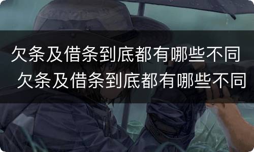 欠条及借条到底都有哪些不同 欠条及借条到底都有哪些不同呢