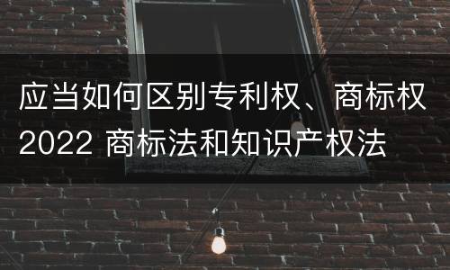 应当如何区别专利权、商标权2022 商标法和知识产权法