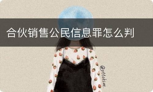 合伙销售公民信息罪怎么判