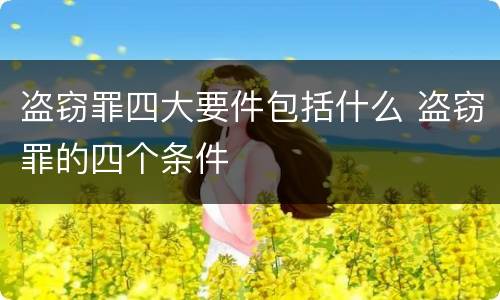 盗窃罪四大要件包括什么 盗窃罪的四个条件