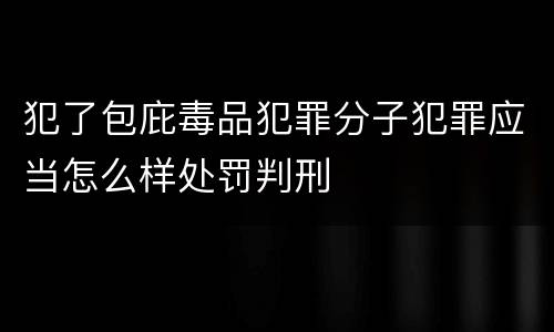 犯了包庇毒品犯罪分子犯罪应当怎么样处罚判刑