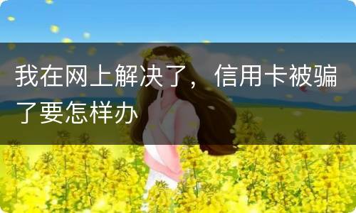 我在网上解决了，信用卡被骗了要怎样办
