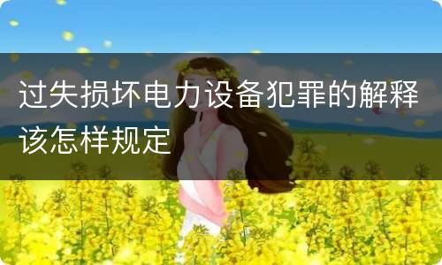 过失损坏电力设备犯罪的解释该怎样规定