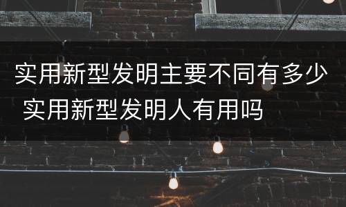 实用新型发明主要不同有多少 实用新型发明人有用吗