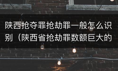 陕西抢夺罪抢劫罪一般怎么识别（陕西省抢劫罪数额巨大的标准）