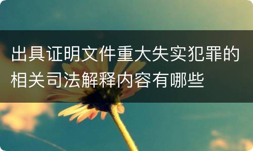 出具证明文件重大失实犯罪的相关司法解释内容有哪些
