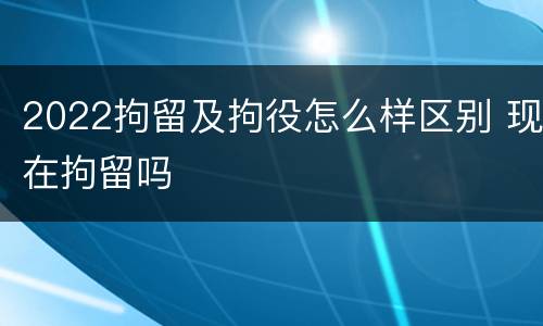 2022拘留及拘役怎么样区别 现在拘留吗
