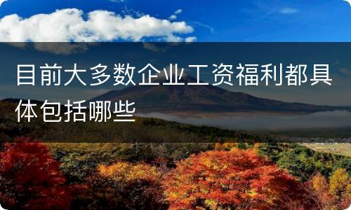 目前大多数企业工资福利都具体包括哪些