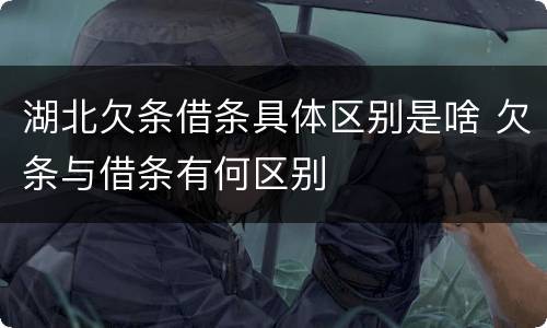 湖北欠条借条具体区别是啥 欠条与借条有何区别