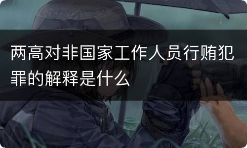 两高对非国家工作人员行贿犯罪的解释是什么