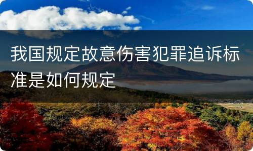 我国规定故意伤害犯罪追诉标准是如何规定