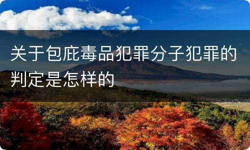 关于包庇毒品犯罪分子犯罪的判定是怎样的
