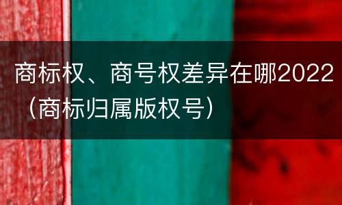 商标权、商号权差异在哪2022（商标归属版权号）