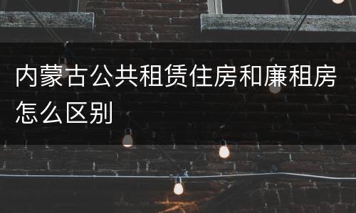 内蒙古公共租赁住房和廉租房怎么区别