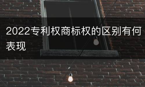 2022专利权商标权的区别有何表现