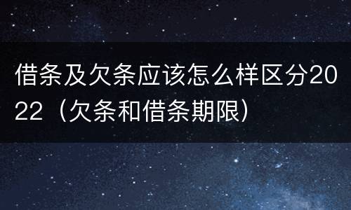 借条及欠条应该怎么样区分2022（欠条和借条期限）
