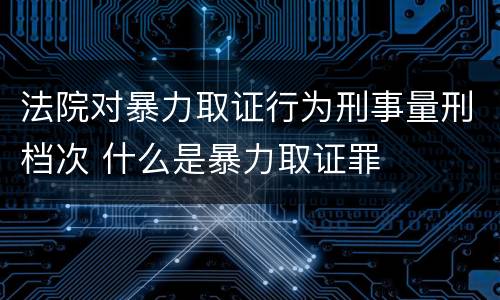 法院对暴力取证行为刑事量刑档次 什么是暴力取证罪