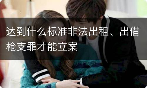 达到什么标准非法出租、出借枪支罪才能立案